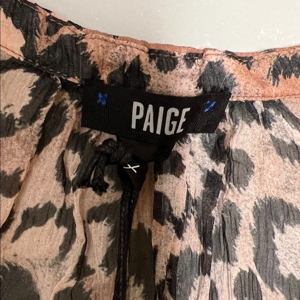 Paige silk beretta blouse animal print size XS NEW |  Leopard Print Sheer Top
